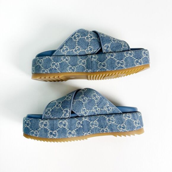 Gucci Blue Sandals with Elegant Design - Picture 9 of 13